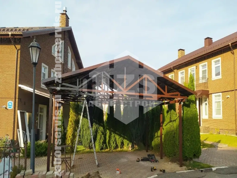 Навес двускатный работа 10