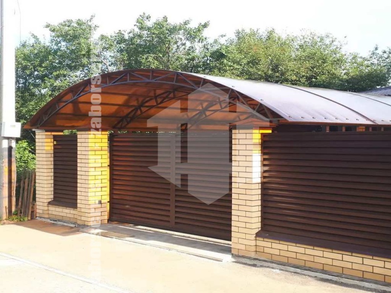 Навес для двух автомобилей пример 4