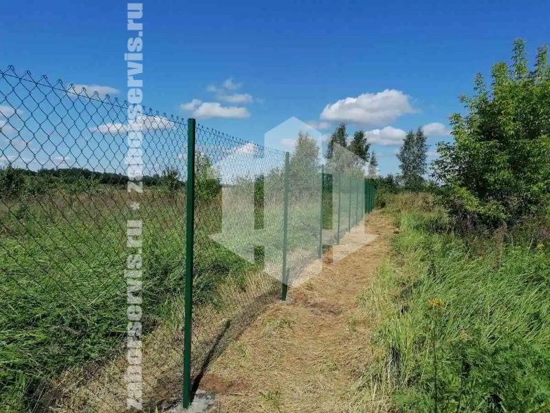 Забор из сетки рабицы с проволокой 125 метров